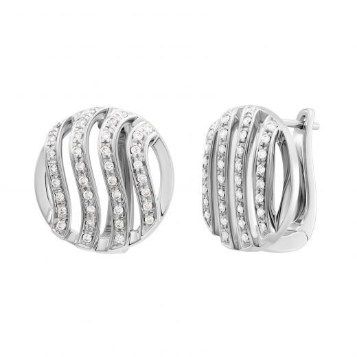Earrings with diamonds in white gold 1С033-0295