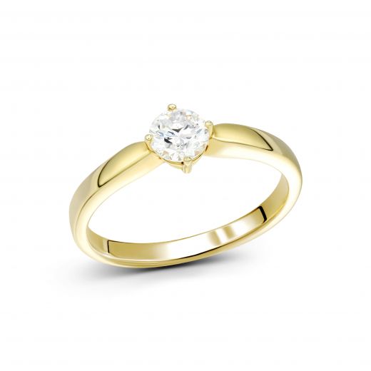 Ring with a diamond in yellow gold 1K035-0077