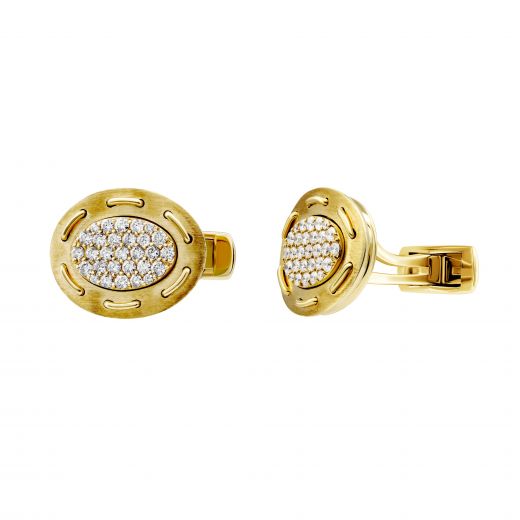 Запонки с бриллиантами в желтом золоте 1-022 959
