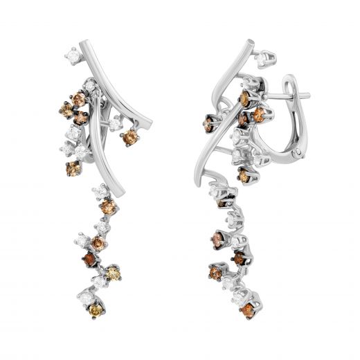 Earrings with diamonds in white gold 1-023 091