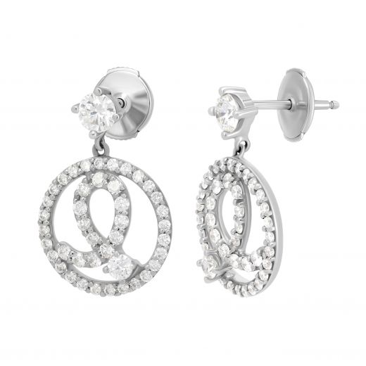 Earrings Legend with diamonds in white gold