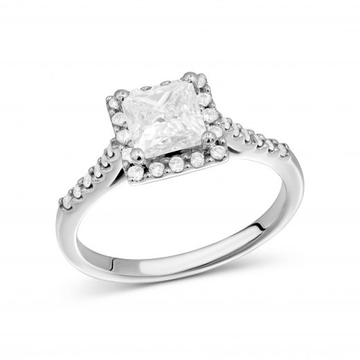 Ring with diamonds in white gold 1-082 176