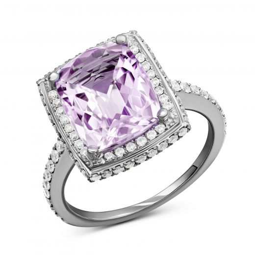 Ring with diamonds and amethyst 1К034-0751