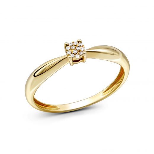 Кольцо с бриллиантами в желтом золоте 1К551-0020