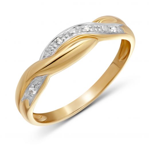 Ring with diamonds in ivory gold 1К032-0926