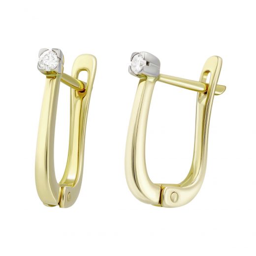 Earrings with diamonds in a combination of white and yellow gold 1-112 939