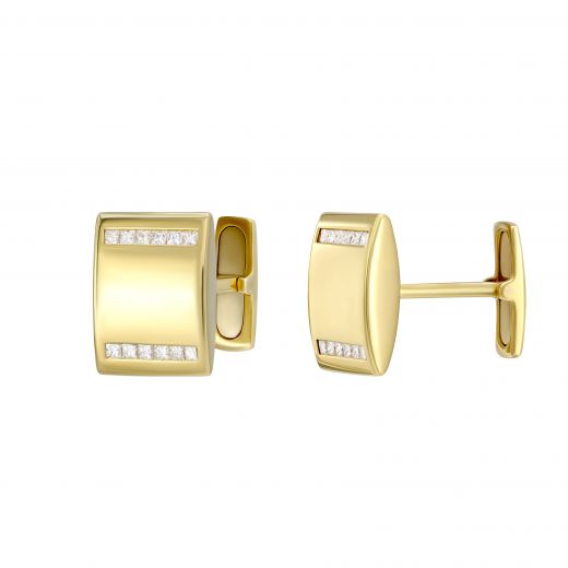 Cufflinks with diamonds and yellow gold 1-113 031