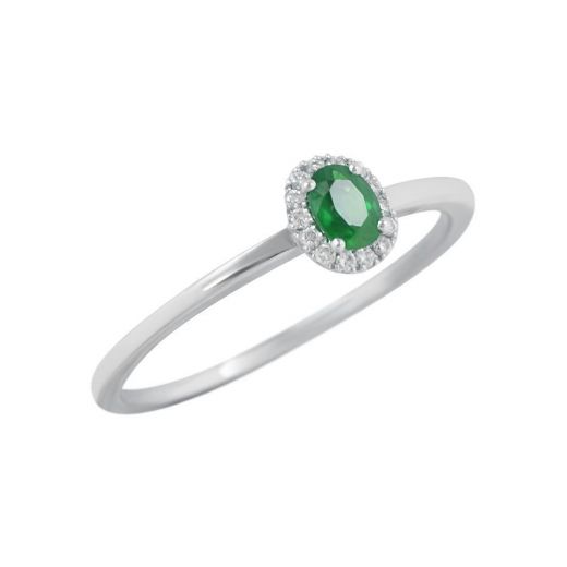 Ring with diamonds and emeralds 1К036-0286