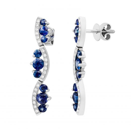 Earrings with diamonds and sapphires 1-116 066