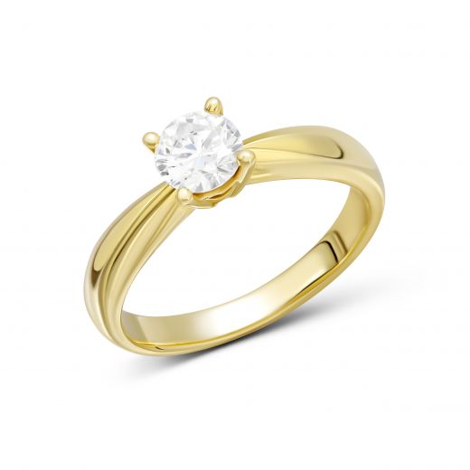 Ring with a diamond in yellow gold 1-118 335