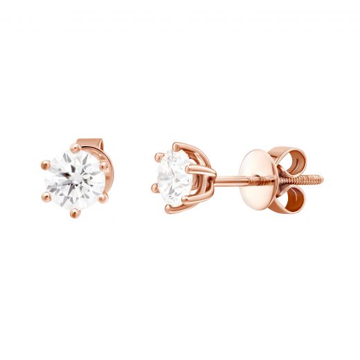 Earrings with diamonds in rose gold 1-118 584