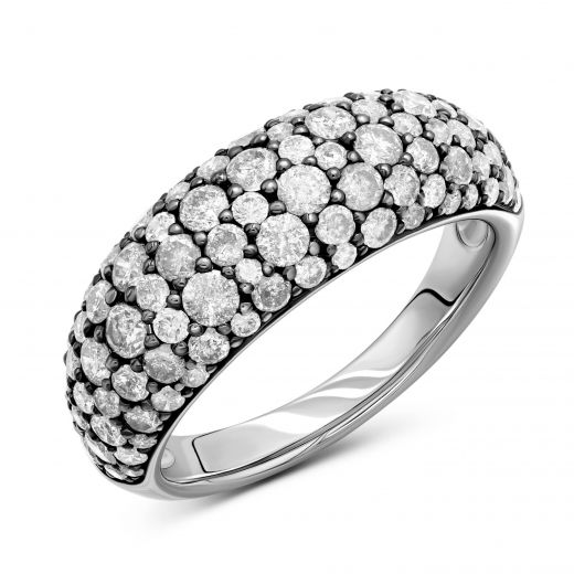 Ring with diamonds in white gold 1К113-0098