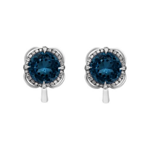 Earrings with topazes and diamonds 1-126 677