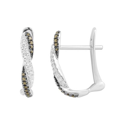 Earrings with diamonds in white gold 1-123 139