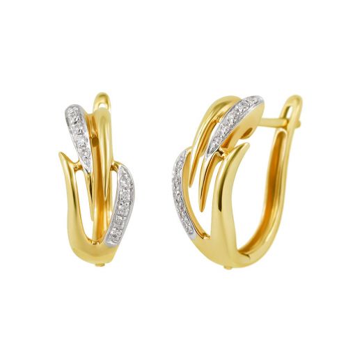 Сережки з діамантами у жовтому золоті 1С309-0125