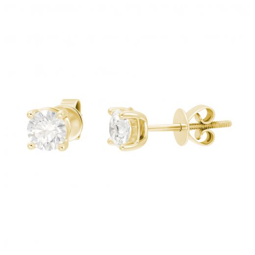 Earrings with diamonds in yellow gold 1-132 228