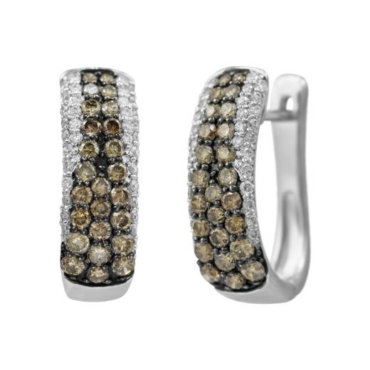 Earrings with diamonds in white gold 1С759-0421