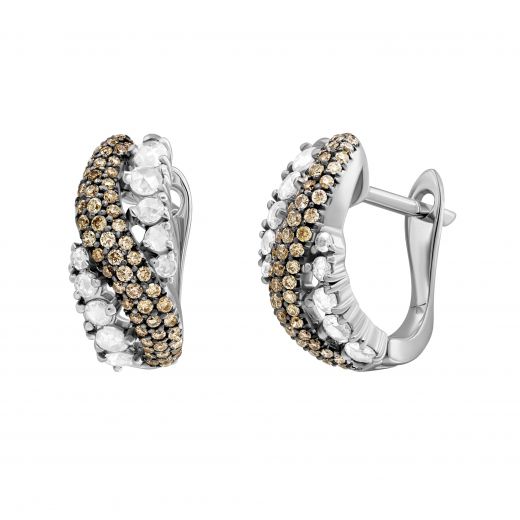 Earrings with diamonds in white gold 1-135 434