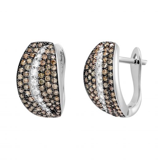 Earrings with diamonds in white gold Gertrude