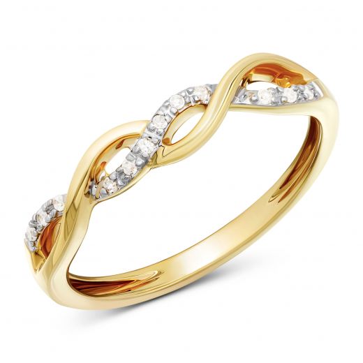 Yellow gold ring with diamonds 1-140 755
