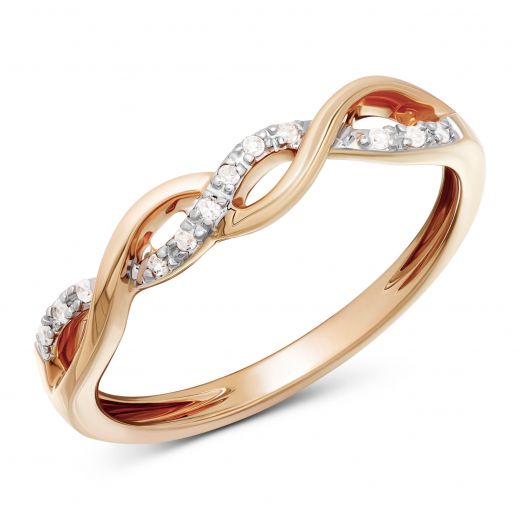 Ring with diamonds in ivory gold 1-140 764