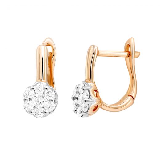 Earrings with diamonds in rose gold 1-140 091