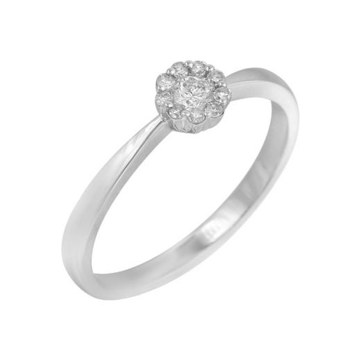 Ring with diamonds in white gold 1-140 967