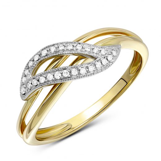 Ring with diamonds to yellow gold 1-143 138