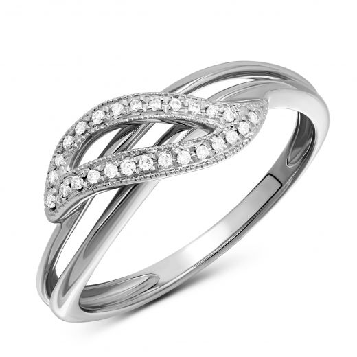 Ring with diamonds in white gold 1К562-0349