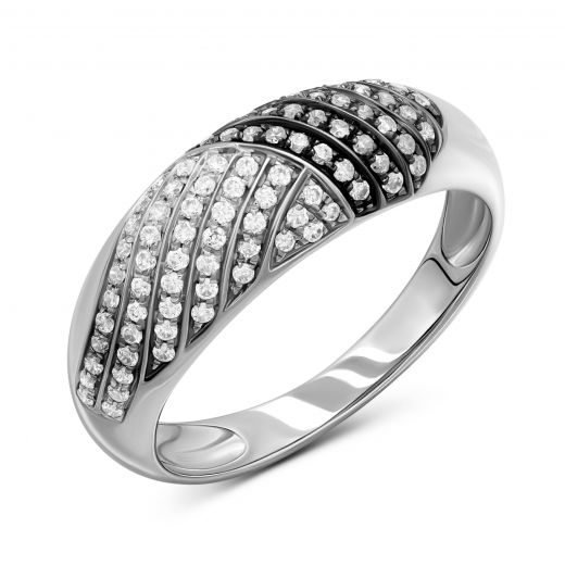 Ring with diamonds in white gold 1К309-0001