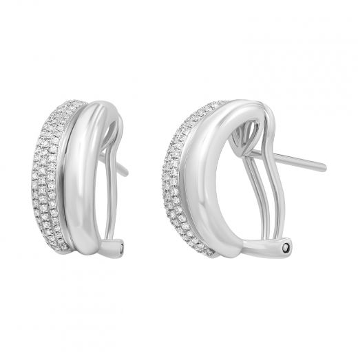 Earrings with diamonds in white gold 1С551-0283-1