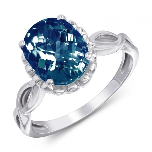 Ring with topaz London blue