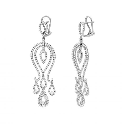 Earrings with diamonds in white gold 1С275-0014