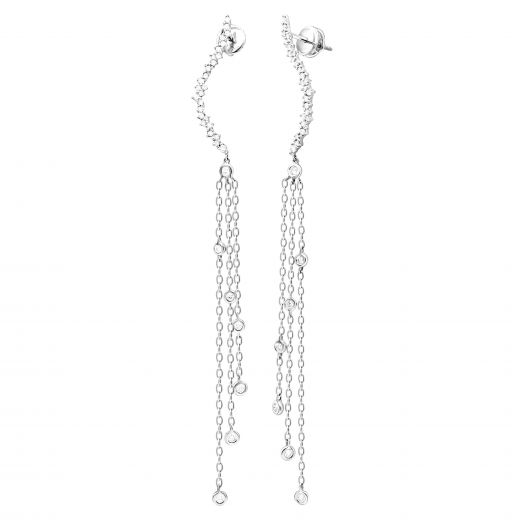 Earrings with diamonds in white gold 1-169 122