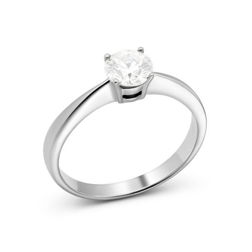 Кольцо с бриллиантом в белом золоте 1К071-0024