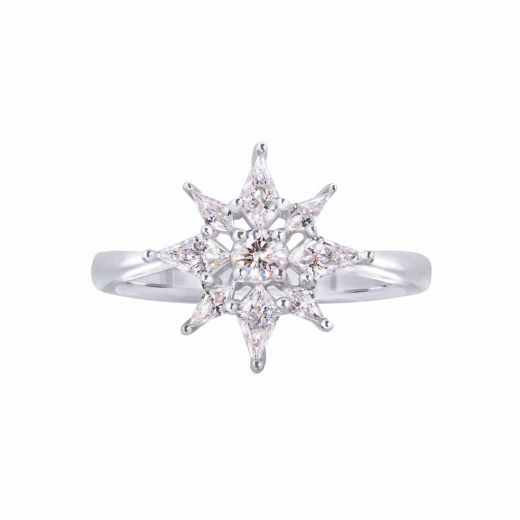 White gold ring with diamonds 1-170 963