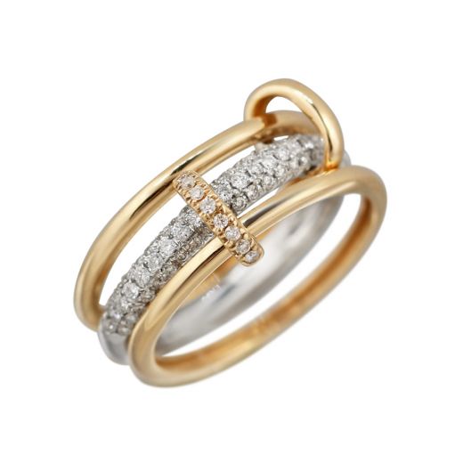 Ring with diamonds in ivory gold 1-177 906