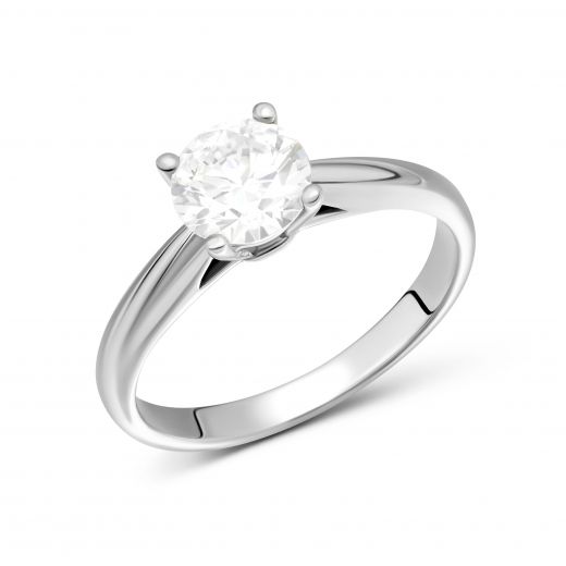 Ring with a diamond in white gold 1K071-0029