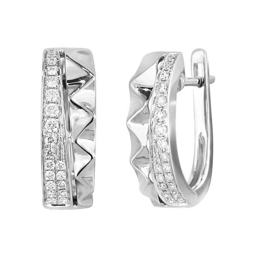 Earrings with diamonds in white gold 1-178 056