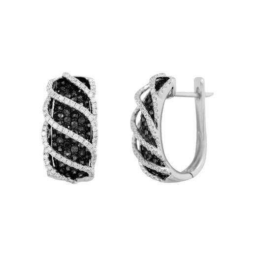 Earrings with black diamonds and white gold 1-183 378