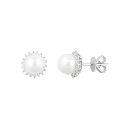 Earrings with diamonds and pearls 1-187 558