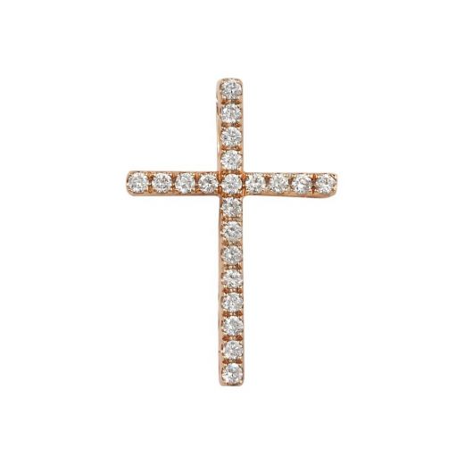 Suspension of a cross with diamonds near ivory gold 1-186 124