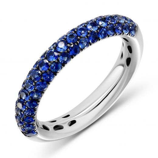 Ring with sapphires in white gold 1-186 440