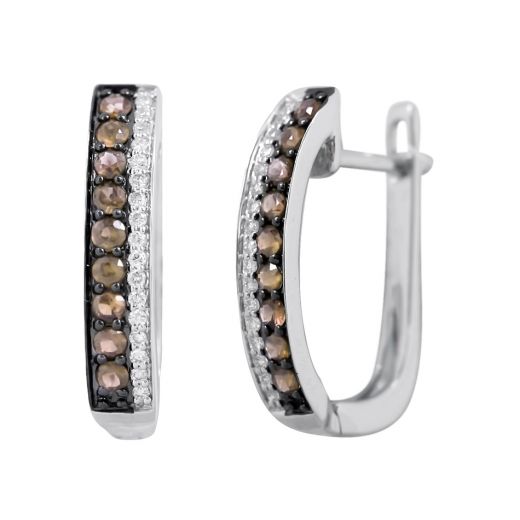 Earrings with diamonds in white gold 1С759-0422-1