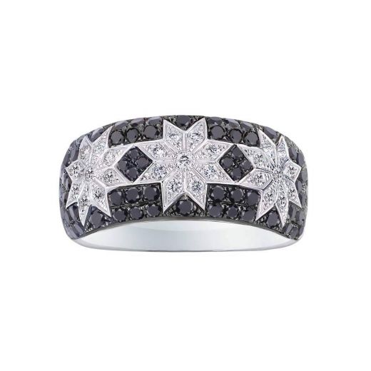 Ring with diamonds in white gold 1К759-0248