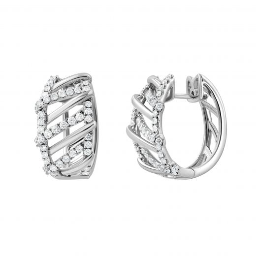 Earrings with diamonds in white gold 1С759-0367