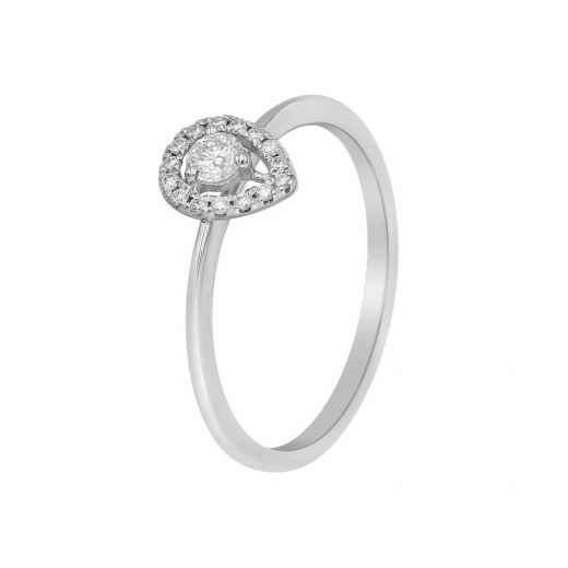 White gold ring with diamonds