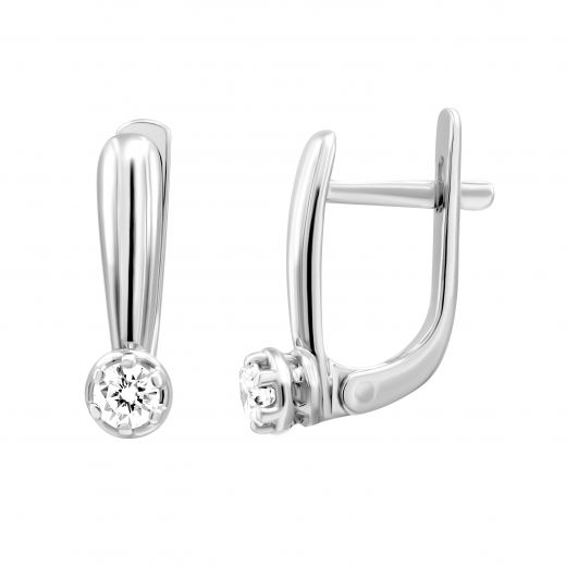 Earrings with diamonds in white gold 1C579-0003