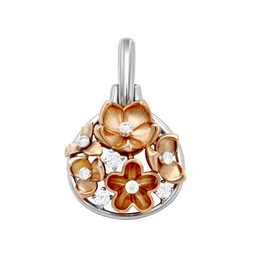 Pendant with diamonds in a combination of white and rose gold 1-195 753