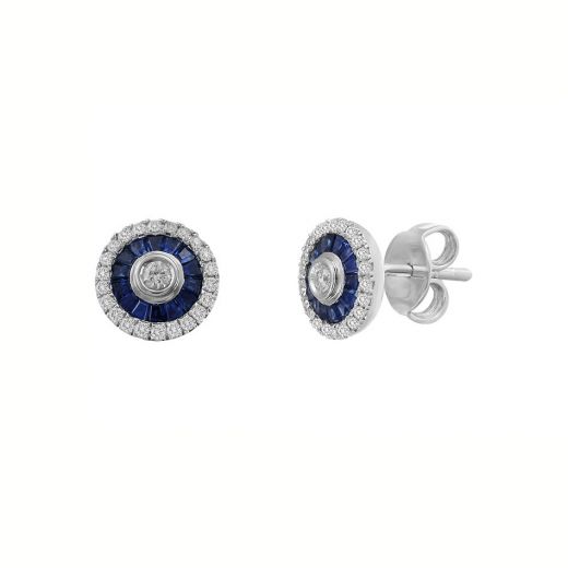 Earrings with diamonds and sapphires 1-196 468